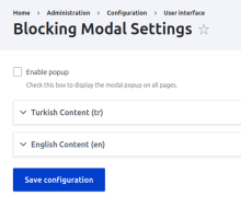 Blocking Modal Settings