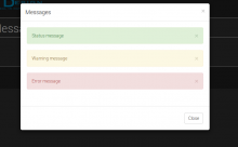 Bootstrap modal with messages
