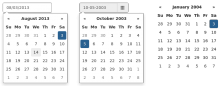 Bootstrap datepicker demo screenshot's