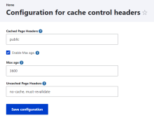 Cache control settings