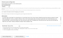 Checkout pane configuration form with information text