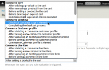 "Checkout complete page is viewed" event on the Rules dropdown box