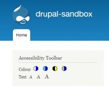 Accessibility toolbar block as appears at frontend