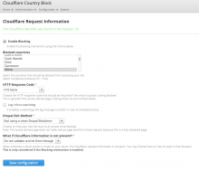 Screenshot of the admin interface of the module where all blocking parameters can be set. 