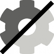 A cog, split into lighter and darker parts, symbolizing that contextual links can be toggled on or off.