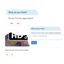 Collect feedback within pages and content