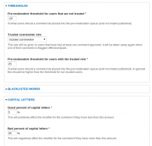 Comment scoring is really configurable, and has settings for the built in rules.