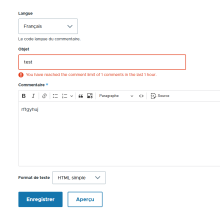 Comment form validation