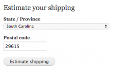 Estimate your shipping form in its block.