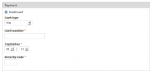 Screen shot of the inputs provided by Commerce GPG during checkout.