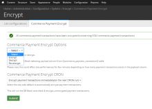 Commerce Payment Encrypt Config Page