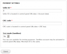 Commerce Przelewy24 settings form