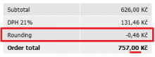 Commerce Rounding Example