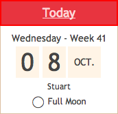 Compact calendar in English