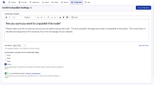 Image of confirm unpublish admin form