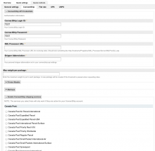 ConnectShip Configuration page