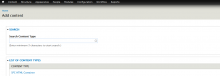 Content Type Search in Add content page