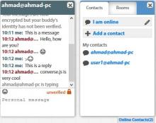 Converse.js private chat room with OTR enabled.