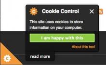 Cookie Control pop-up
