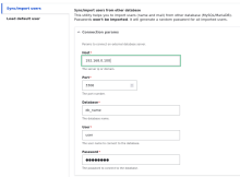 Remote database connection params