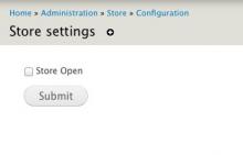 Commerce Store configuration screen