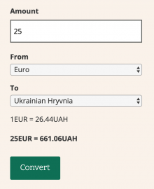Currency converter block