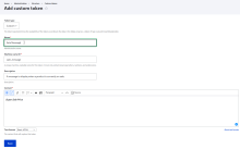 The Custom Token form.
