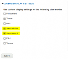 Custom display settings