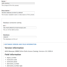 Adlibapi database settings