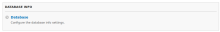 Database Info section