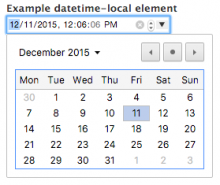 datetime-local Module Example Screenshot
