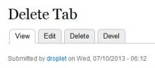 Delete tab