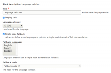 Dialect block configuration