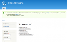 Screenshot: Page that is displayed after content is created.