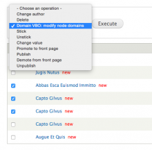 VBO Actions for Nodes and Users