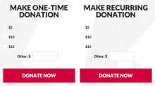 Donation screen