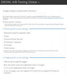 DROWL A/B-Testing Global Settings