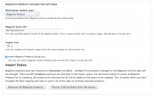 Drupal Magento integration settings screen