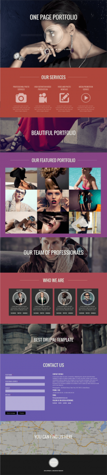 Photographer - Drupal One Page Portfolio Theme