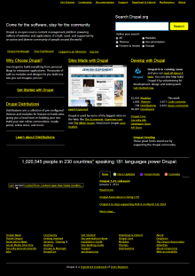 Drupal.org in high contrast