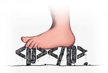 Inspired by Monty Python's ominous foot. Created by Greg Blackman.