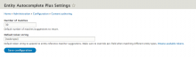 Global settings form