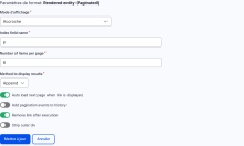 Form settings for Entity reference pagination formatter