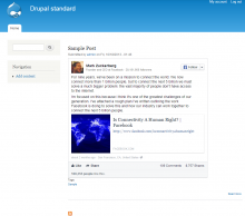 View of the embedded Facebook post.