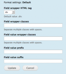 Field display settings