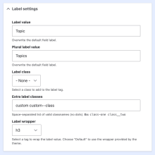 Field Label formatter settings