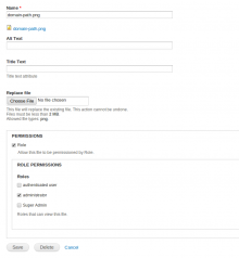 File Entity Permissions Screen