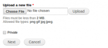 File Entity Private Upload checkbox
