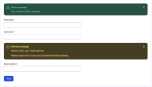 Form messages screen