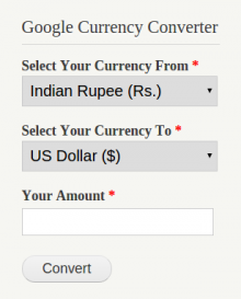 Google Currency Converter Block